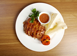 grilled t-bone steak