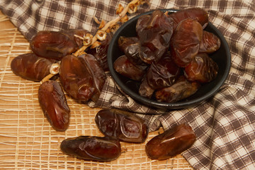 Heap of dried date fruit