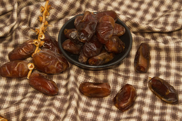 Heap of dried date fruit