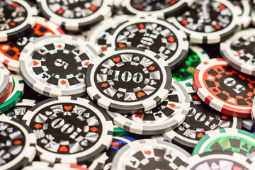 Obraz na płótnie Canvas Poker Chips Glücksspiel