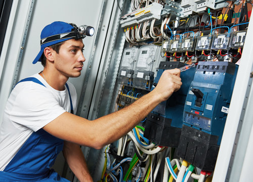 adult electrician engineer worker