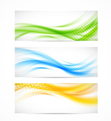 Set of wavy banners
