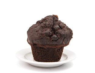 chocolate muffin isolated