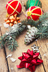 traditional Christmas decorations for new year holidays