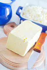 butter, milk and cottage