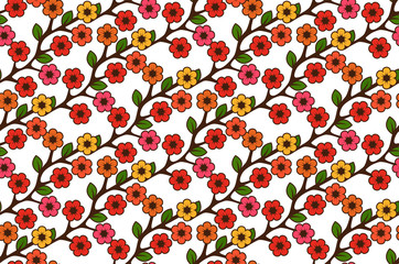 Floral semless rustic pattern