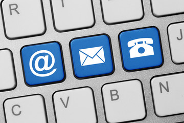 Kontakt per mail, Post oder Telefon