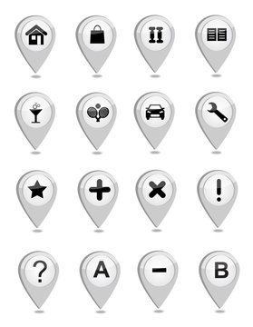 GPS Map Icons vector eps 10 on white background
