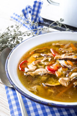 vegetarian parasol mushroom soup