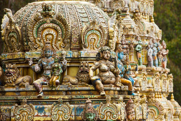 Fototapeta premium External decoration of hindu temple in Sri Lanka