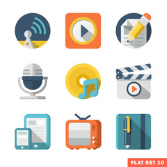 Media and Communication Flat icons