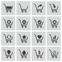 Vector black  shopping cart  icons set