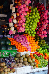 Various fruits at local market in Sri Lanka