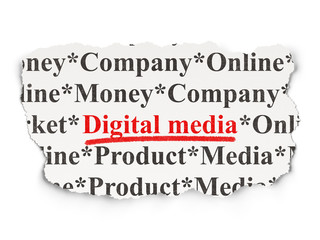 Marketing concept: Digital Media on Paper background