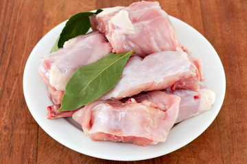 raw rabbit on plate