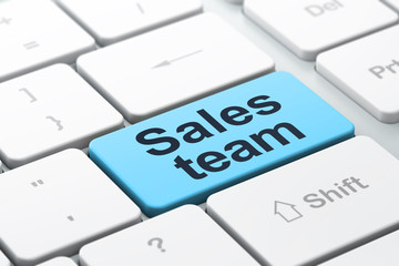 Marketing concept: Sales Team on computer keyboard background
