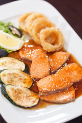 salmon with vegetables