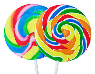 Colorful spiral lollipop isolated on white