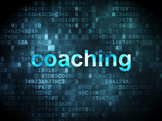 Fototapeta premium Education concept: Coaching on digital background