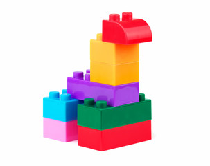 Toy animal made from colorful building blocks
