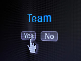 Finance concept: Team on digital computer screen