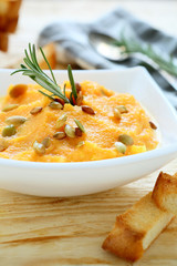 Pumpkin soup with seeds