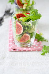 salad with fresh rocket salad and figs