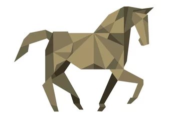 Printed kitchen splashbacks Geometric Animals Kubistisches Pferd