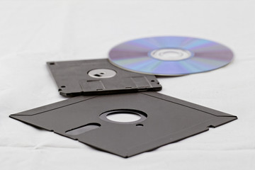 old fashion floppy an cd dvd