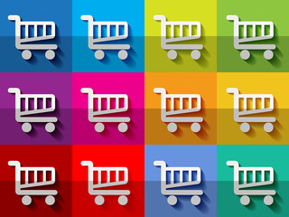 Warenkorb Hintergrund bunt