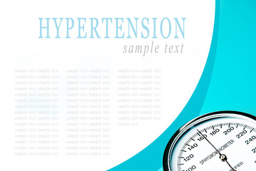 Naklejka premium Sphygmomanometer on blue, reflective background