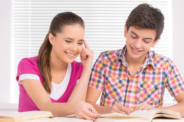 Fototapeta premium Studying together.