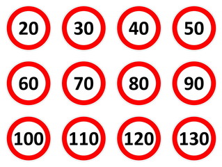 Speed limit signs