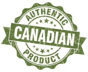Canadian product green grunge stamp