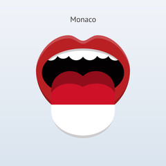 Monaco language. Abstract human tongue.