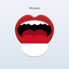 Obraz premium Monaco language. Abstract human tongue.