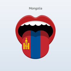 Mongolia language. Abstract human tongue.