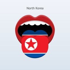 North Korea language. Abstract human tongue.