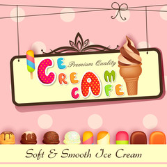 vector illustration of Ice cream Poster design