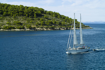 Fototapeta na wymiar Sailing in Adriatic sea