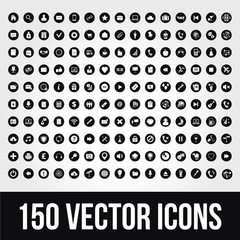 150 Universal Vector Icons for Mobile and Web