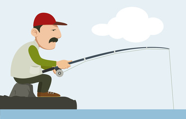 fisherman holding a fishing pole