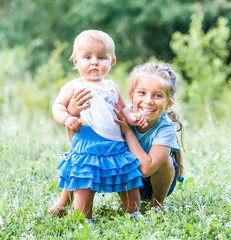 Fototapeta premium two lovely sisters