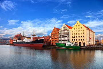 Fototapeta premium Granary Island at the Motlawa river in Gdansk, Poland.