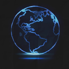 Abstract Glowing World Map