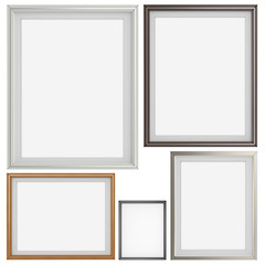set of blank modern 3d frame on texture background