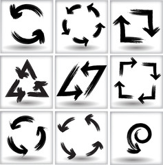 Set of grunge arrows