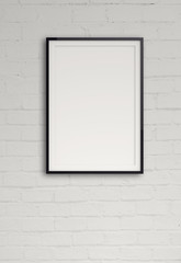 empty modern style frame on composition wall as concept
