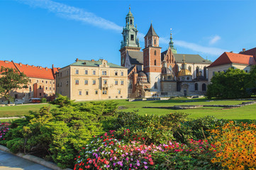 Fototapeta Krakow, Poland. Wawel Castle with the blue sky in the background obraz