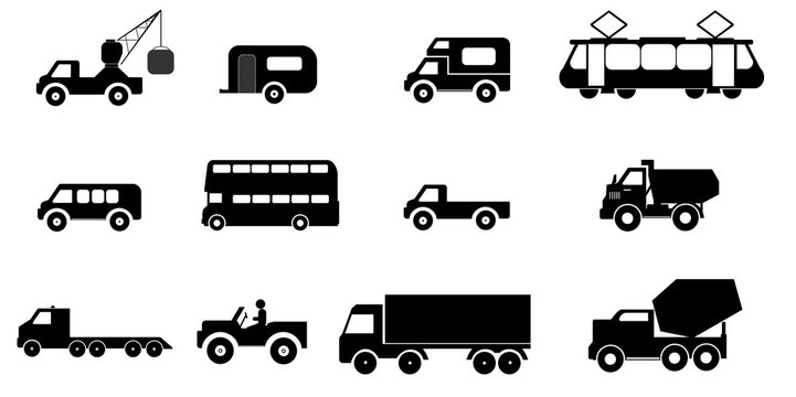 Transports en 12 icônes